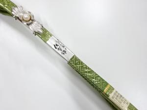 未使用品　パール帯留め・佐賀錦帯締めセット